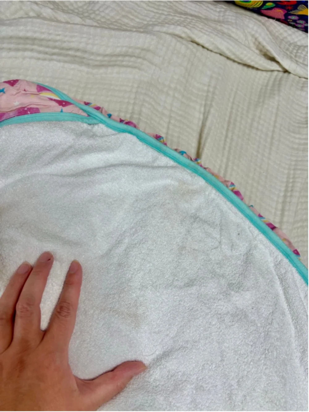 Posh Peanut Kids Bamboo Terry Towel Pink Heart Rainbow Ruffle